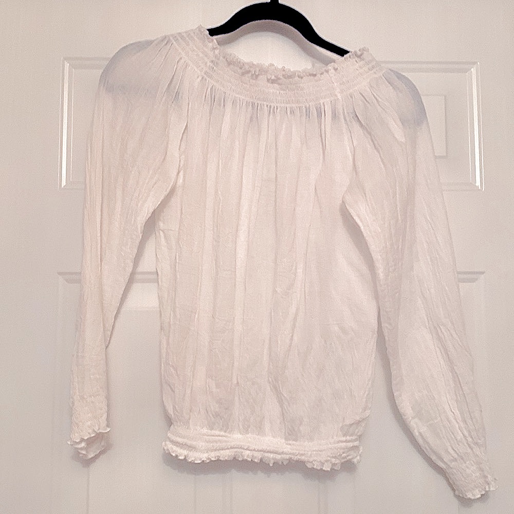 Venus Off the Shoulder Cotton Top L Fits M NWOT Coastal Feminine Summer Relaxed